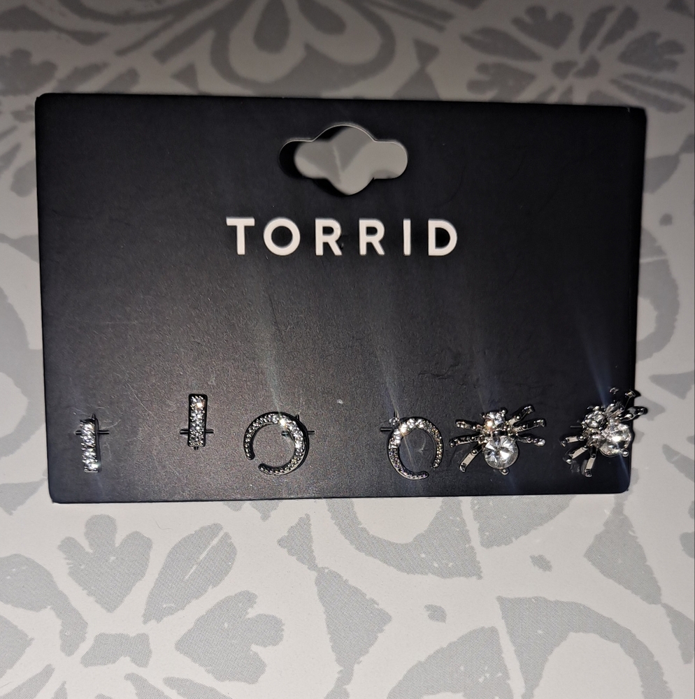 Torrid Black and Silver Earring Set